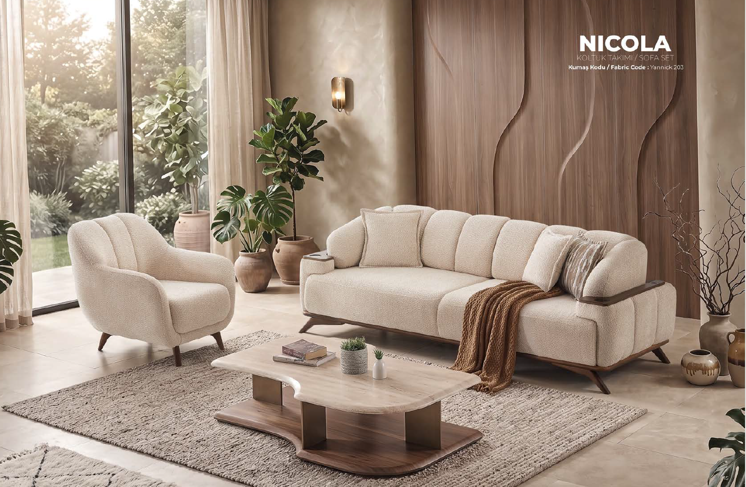 NICOLA SOFA SET 3+3+1 – Image 5