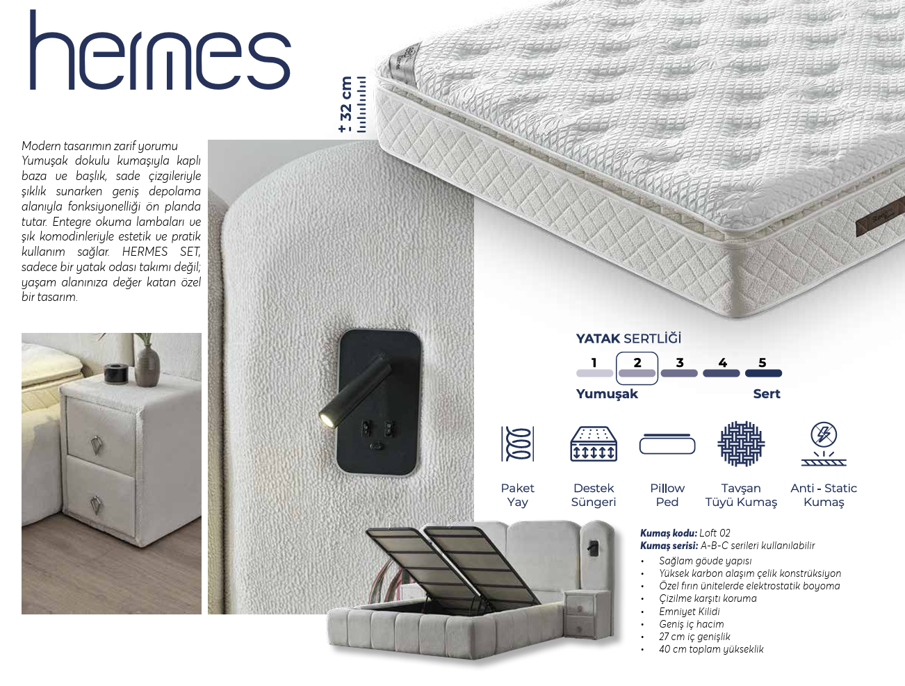HERMES LIT complet 160*200 cm – Image 2