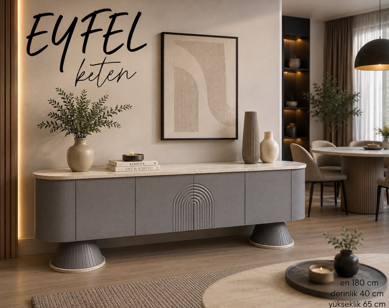 Meuble TV Eiffel – Design moderne et élégant – 180 cm – Image 5