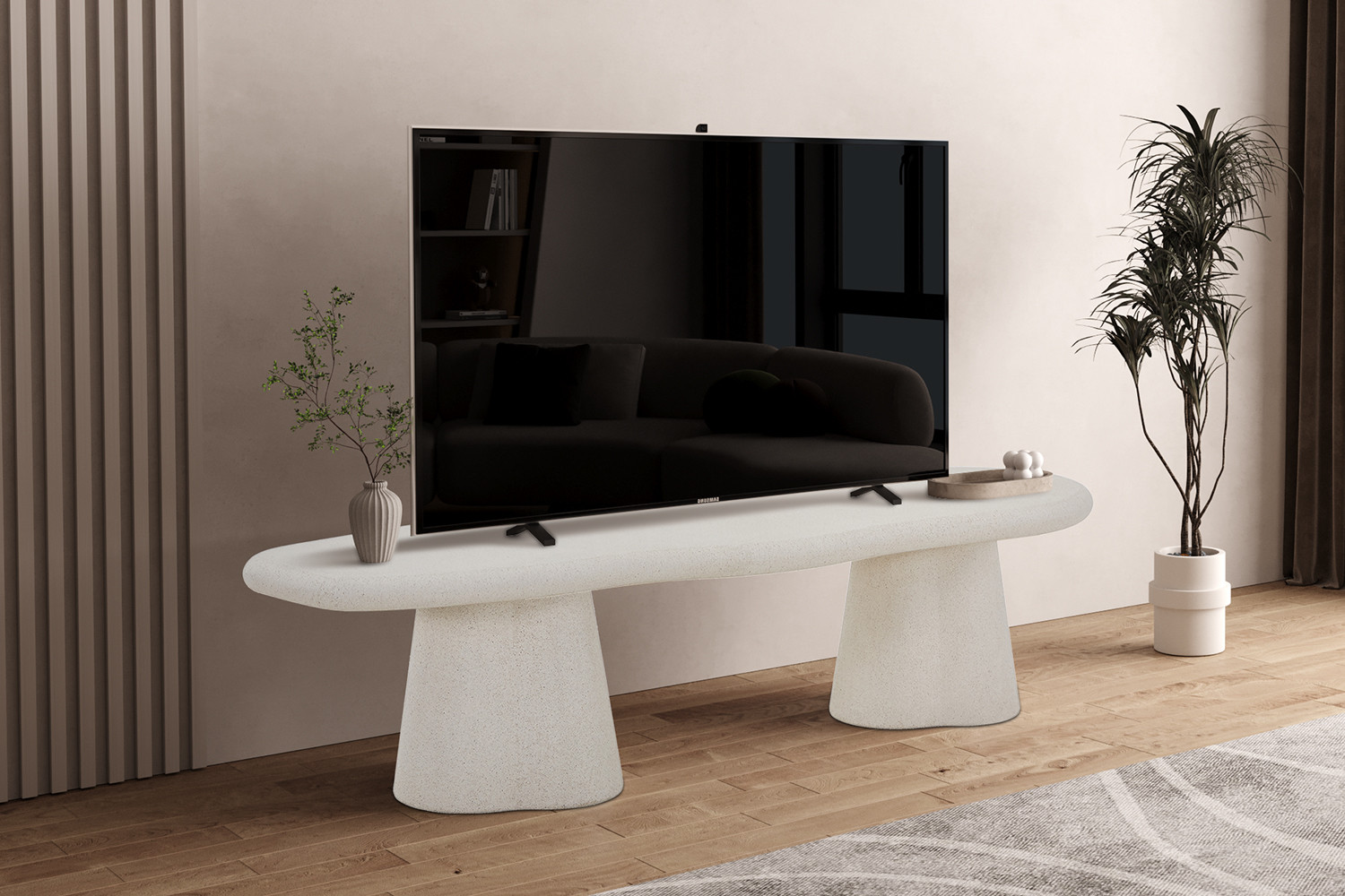Meuble-tv 'Faro' 160 cm Organique Ciment