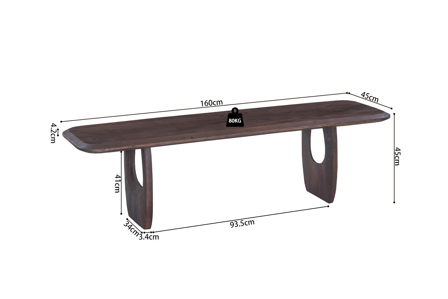 NEW - Meuble TV 'Braga' Bois de manguier Brun foncé – Image 2
