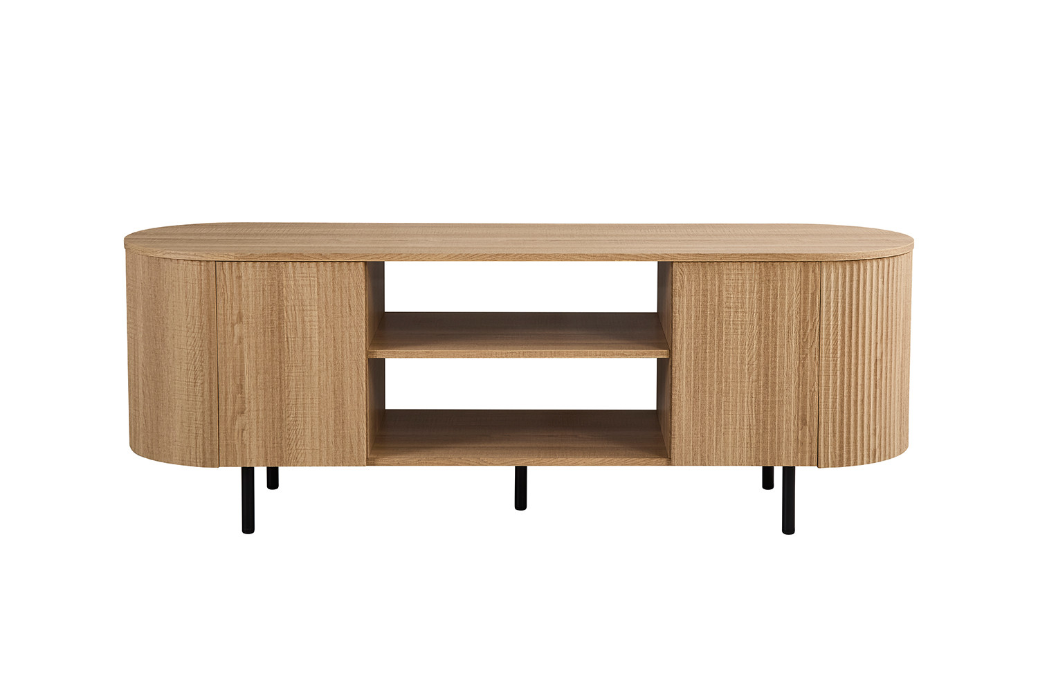 Meuble TV 'Lagos' 160 cm Décor Chêne Naturel Travertin Beige Brun foncé – Image 5