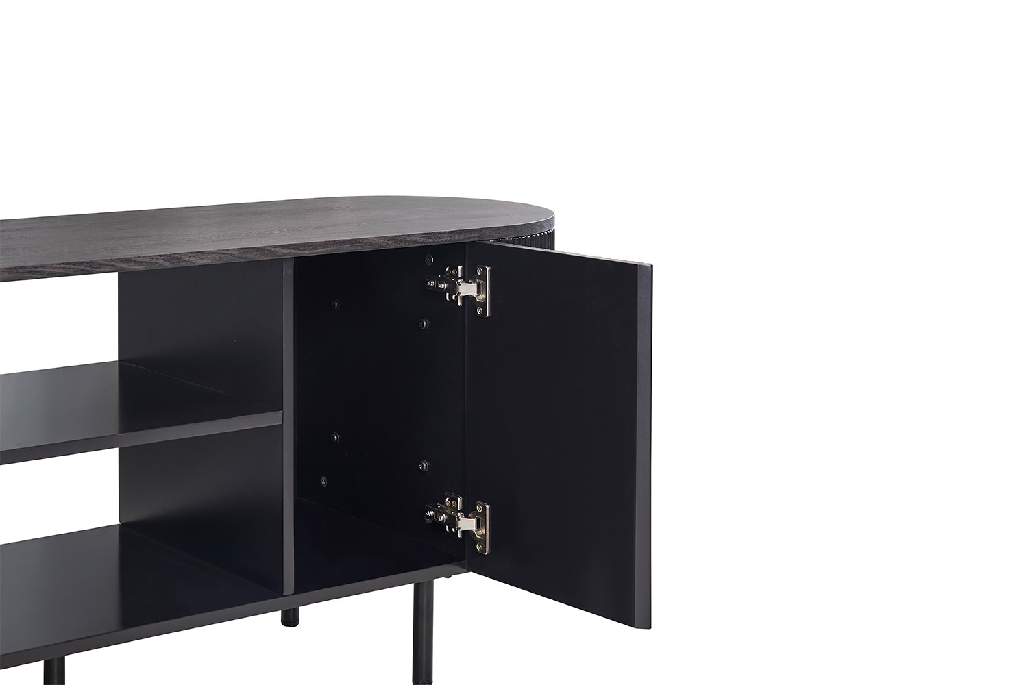 Meuble TV 'Lagos' 160 cm Décor Chêne Naturel Travertin Beige Brun foncé – Image 2