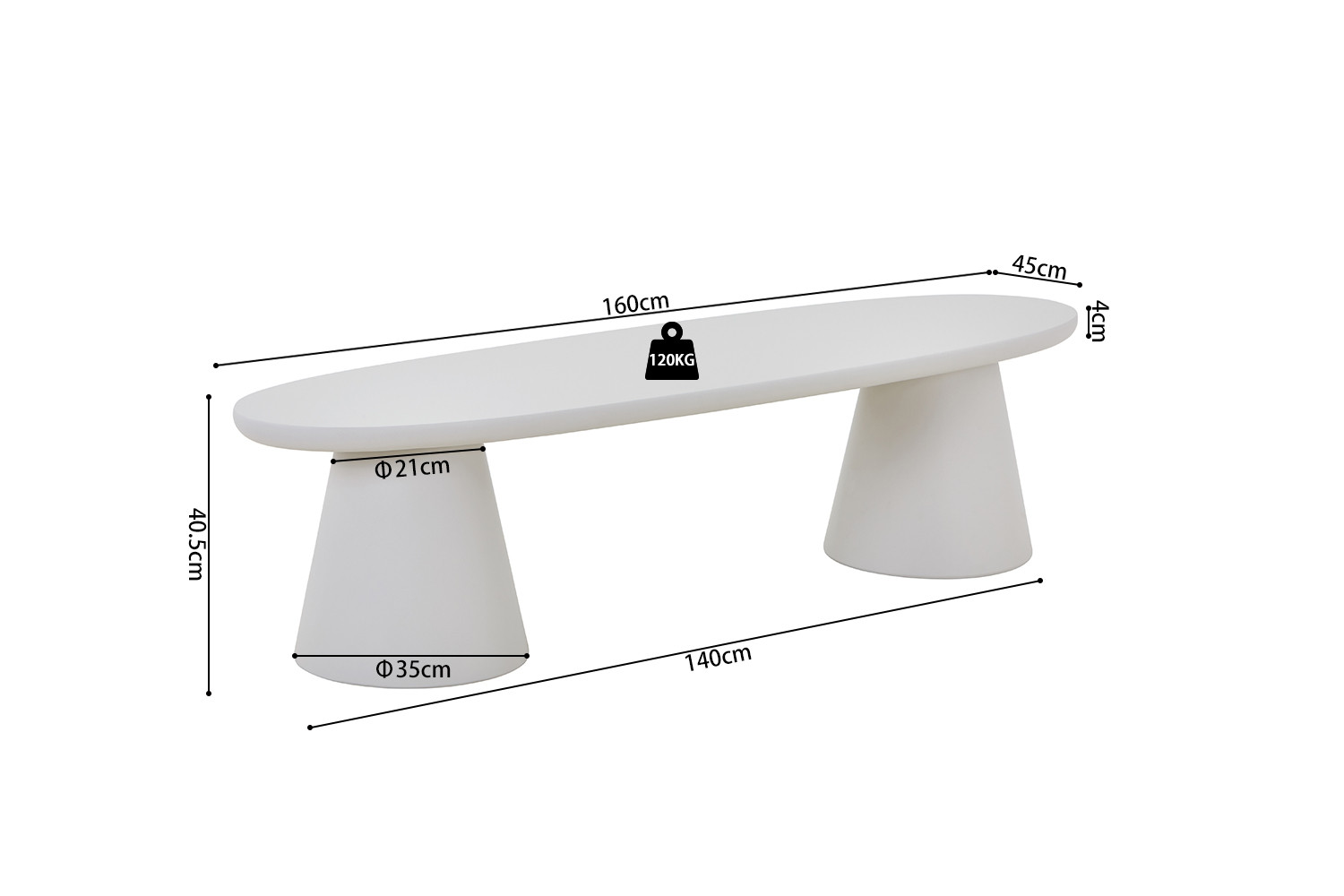 Meuble TV 'Tavira' 160 cm Ciment Ecru – Image 2