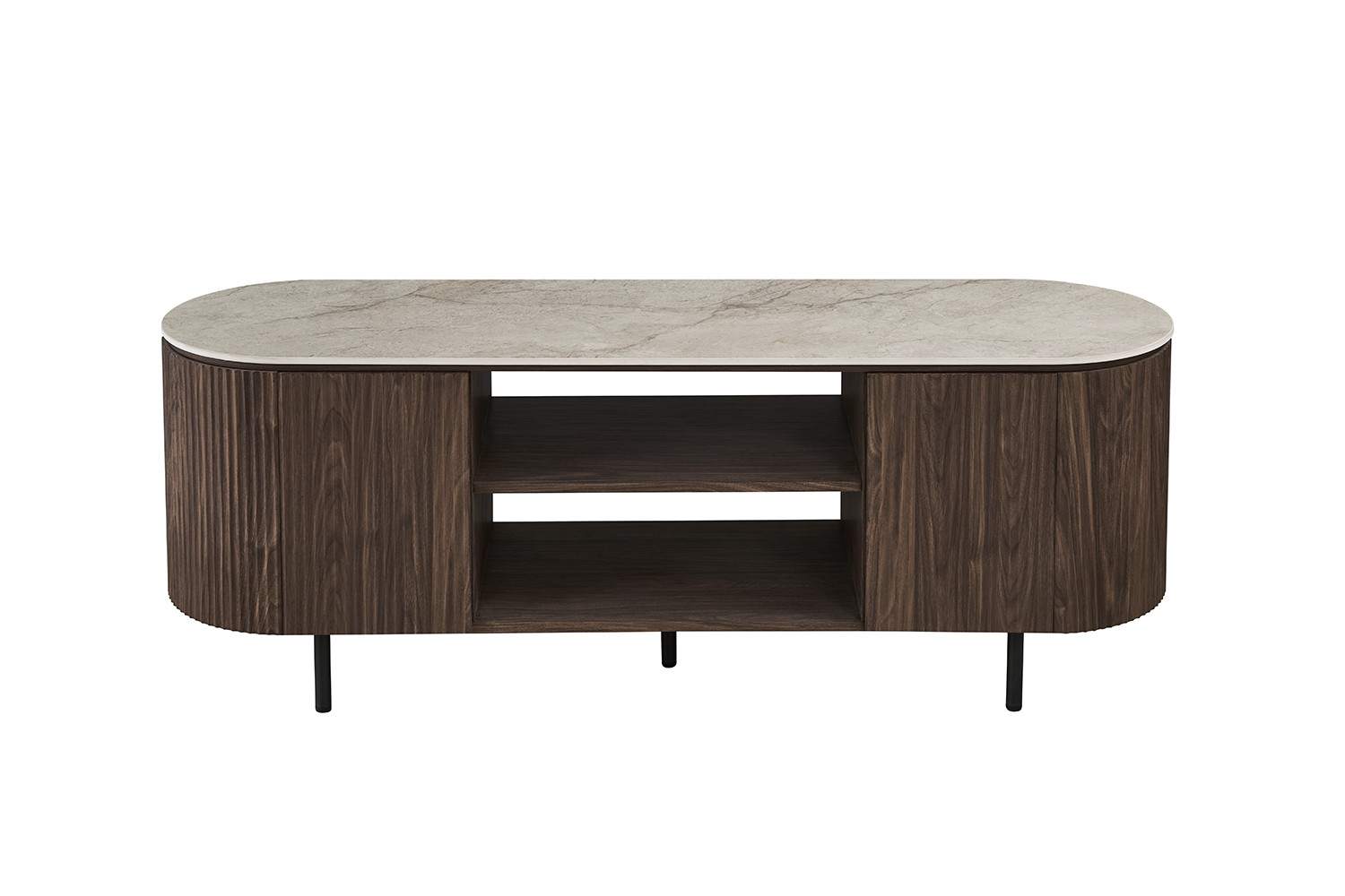 NEW - Meuble TV 'Vigo' 160 cm Décor Chêne Foncé Shakespear Beige – Image 4