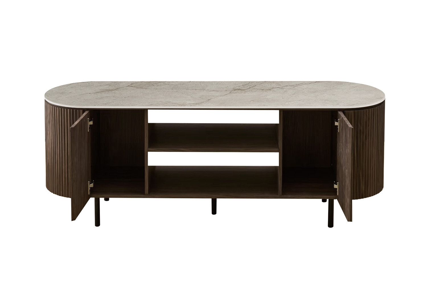 NEW - Meuble TV 'Vigo' 160 cm Décor Chêne Foncé Shakespear Beige – Image 3