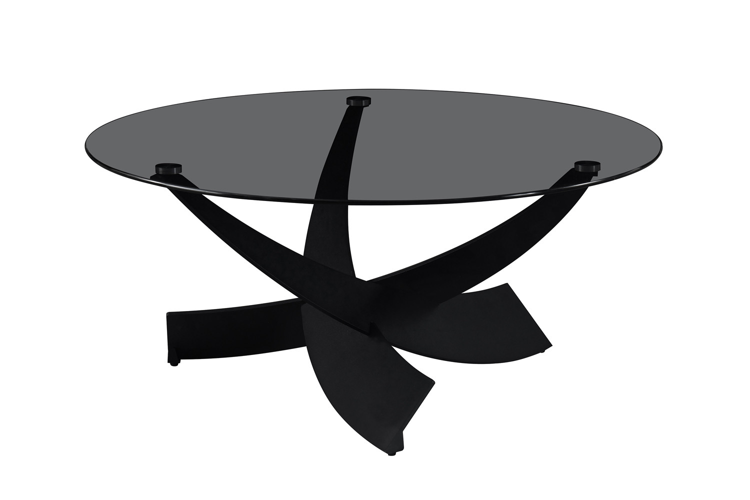 NEW - Table basse 'Weston' Ronde Verre clair gris – Image 3