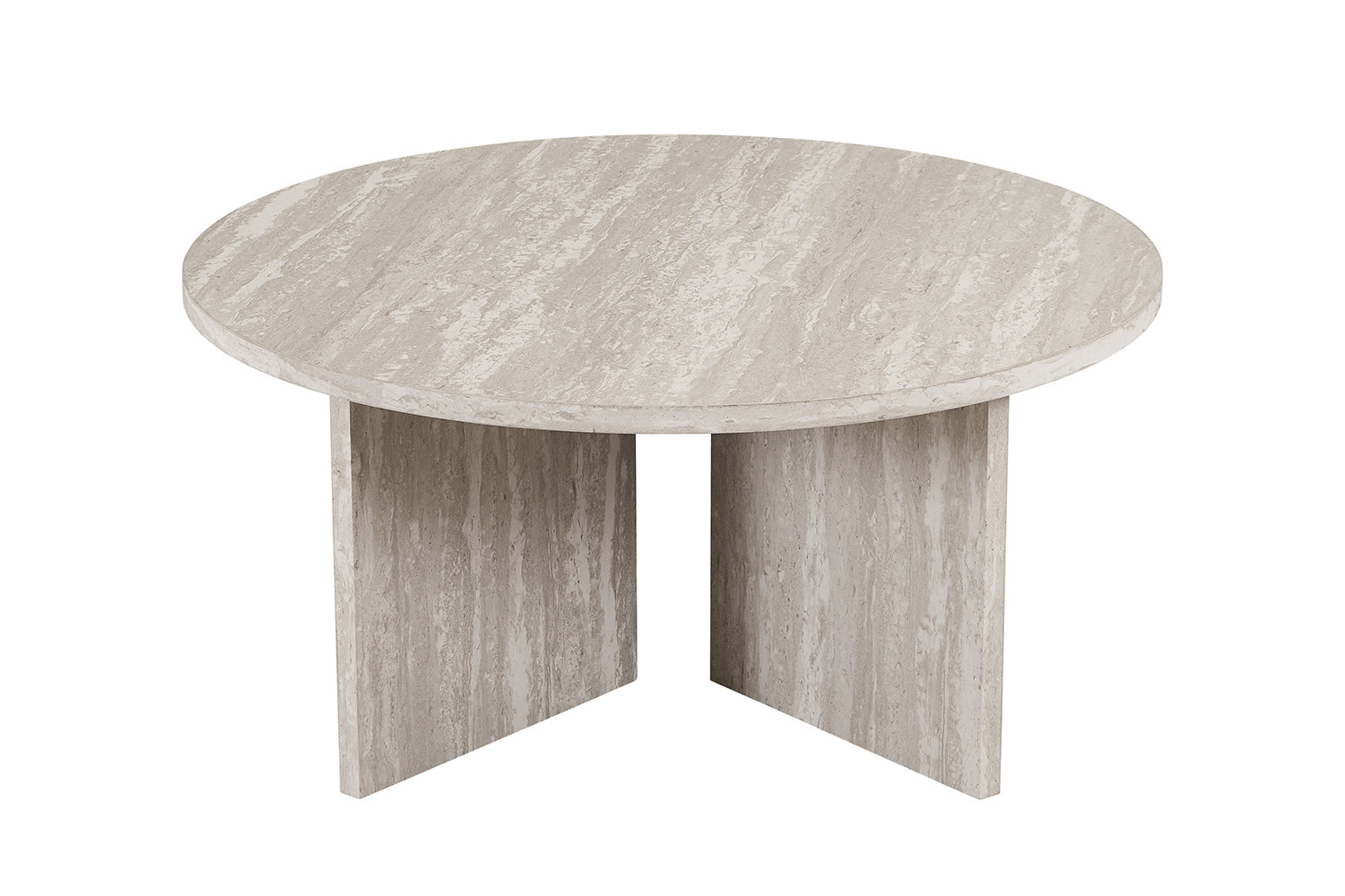 NEW - Table basses 'Drasir' Ronde Décor Travertin Gris – Image 5