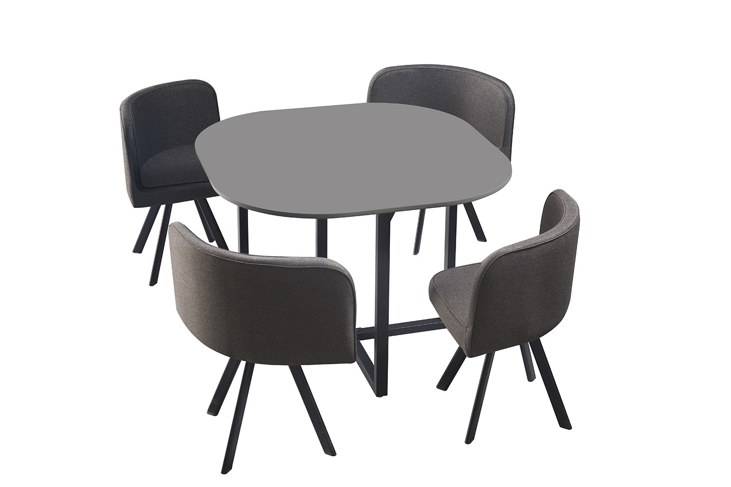 - Top 18 mm Set table 'Eva' Gris H-H 75-70 x B-L 100-68 x D-P 100-50 cm – Image 4