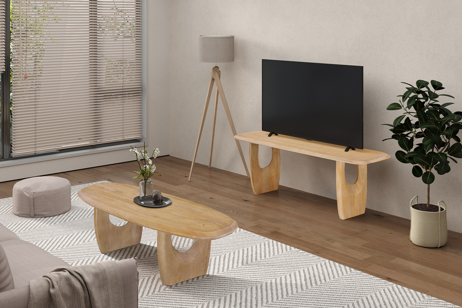 NEW - Meuble TV 'Braga' Bois de manguier Brun foncé – Image 3