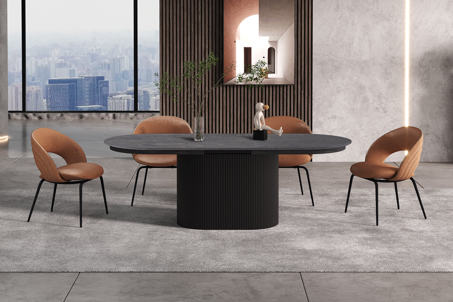Table extensible 'Lagos' 180-220 cm Ovale Décor Brun foncé – Image 4