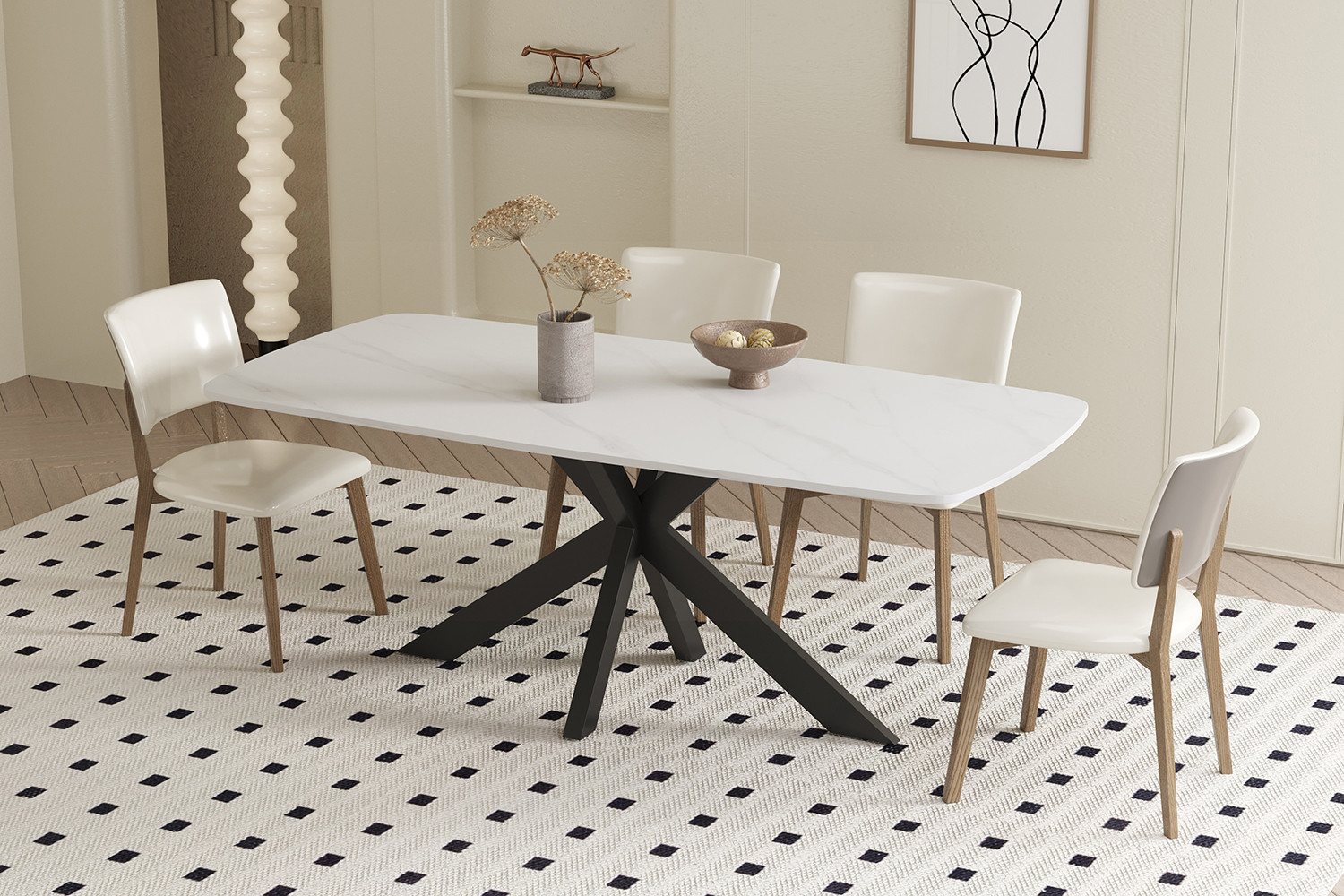 able 'Apollo' 180 cm Ovale Danoise Pierre Baroque Gris