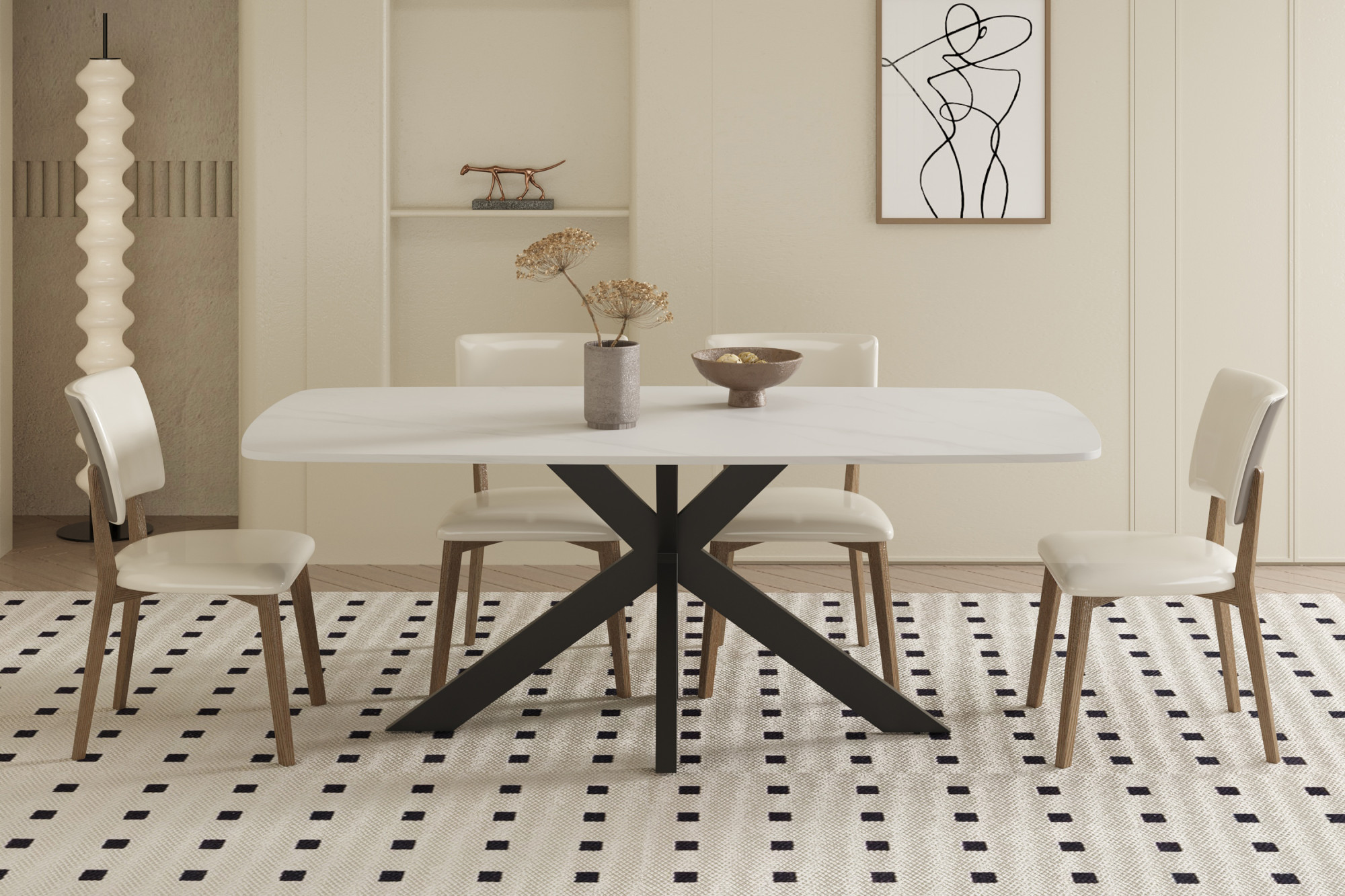 able 'Apollo' 180 cm Ovale Danoise Pierre Baroque Gris – Image 8