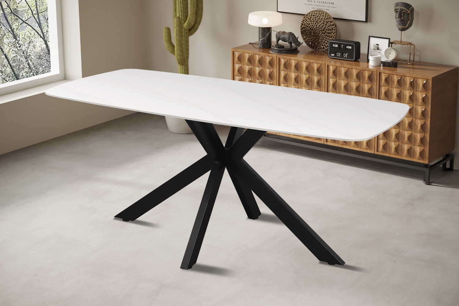 able 'Apollo' 180 cm Ovale Danoise Pierre Baroque Gris – Image 7