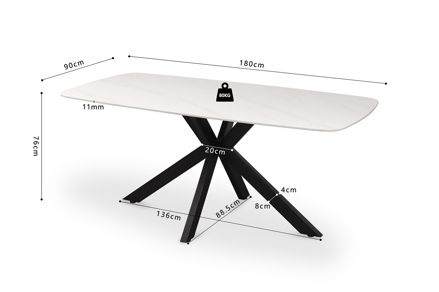 able 'Apollo' 180 cm Ovale Danoise Pierre Baroque Gris – Image 6