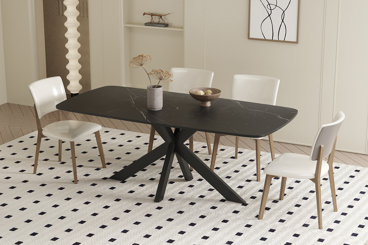 able 'Apollo' 180 cm Ovale Danoise Pierre Baroque Gris – Image 4