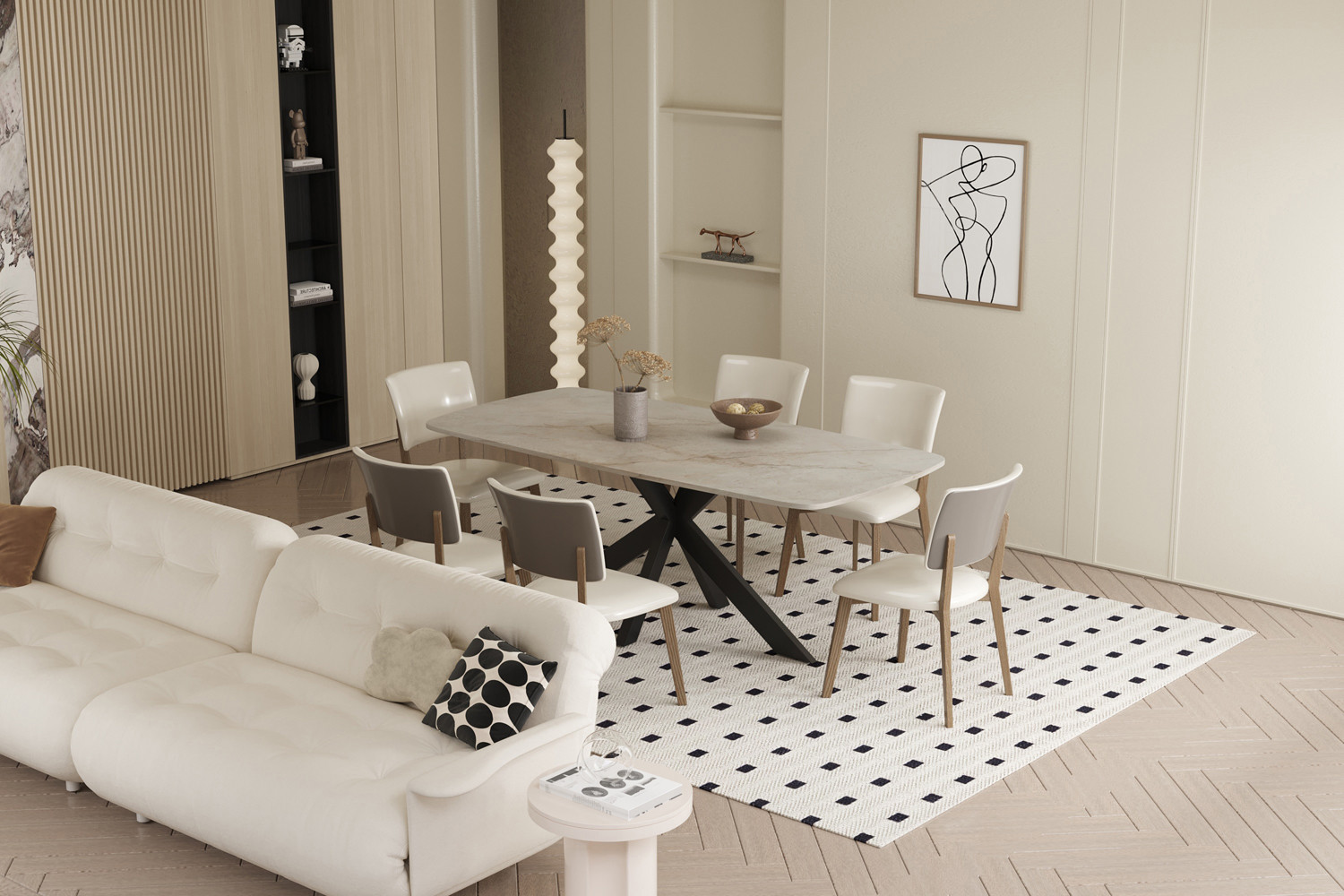 able 'Apollo' 180 cm Ovale Danoise Pierre Baroque Gris – Image 3