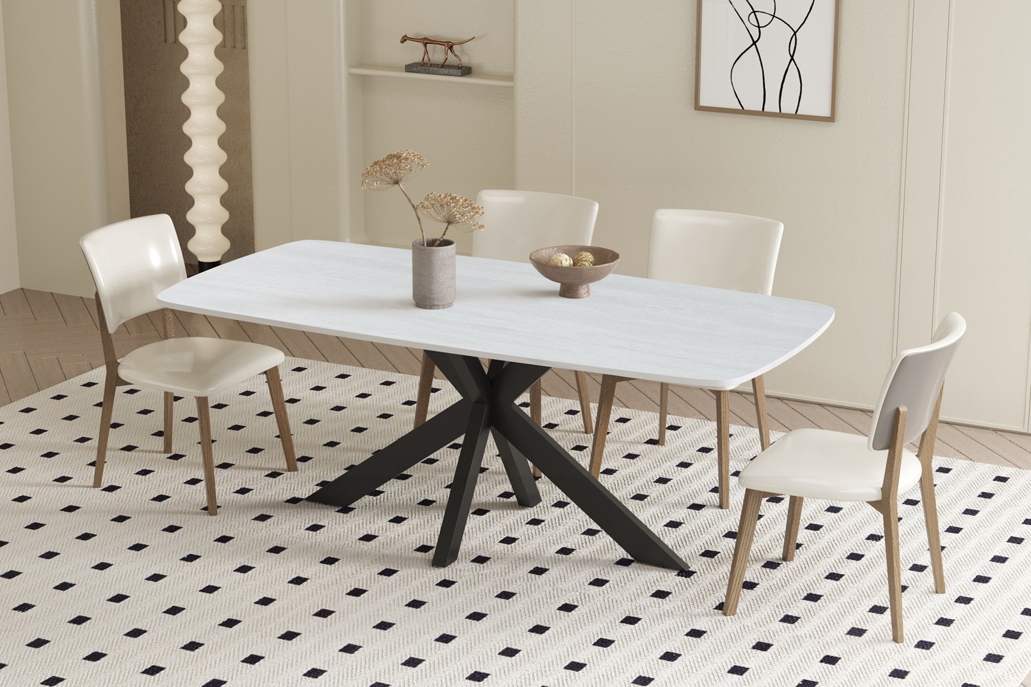 able 'Apollo' 180 cm Ovale Danoise Pierre Baroque Gris – Image 2