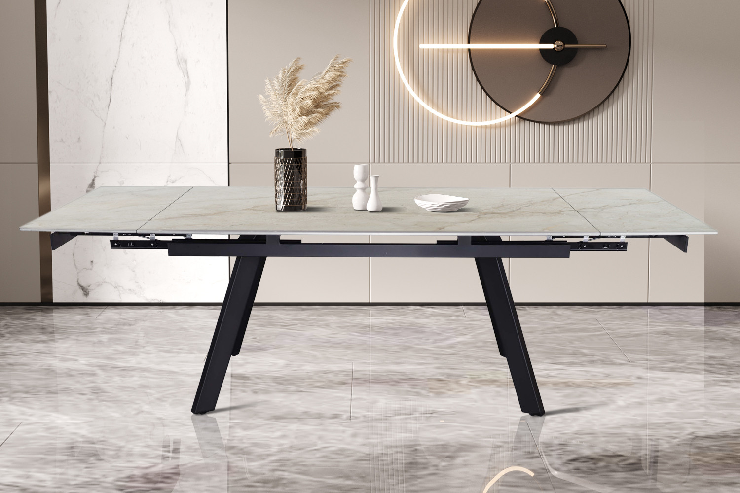 Table extensible 'Hera' 160-240 cm Rectangulaire Brillant Shakespear Beige – Image 7