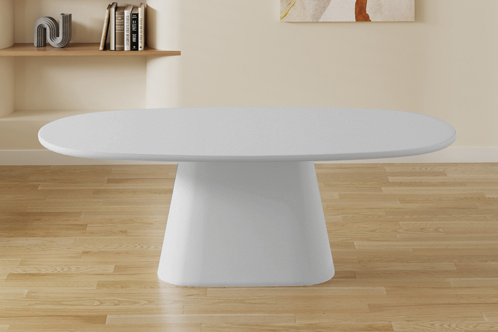 Table 'Tavira' 220 cm Ovale Ciment Ecru H 76 x B-L 220 x D-P 100 cm – Image 2