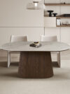 NEW - Table 'Vigo' 180 cm Ovale Décor Chêne Foncé Shakespear Beige
