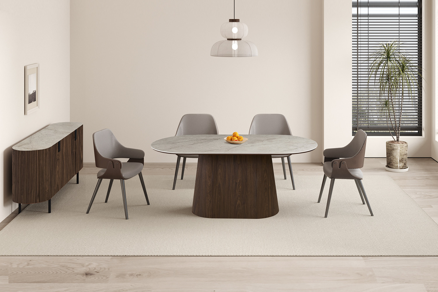 NEW - Table 'Vigo' 180 cm Ovale Décor Chêne Foncé Shakespear Beige – Image 8