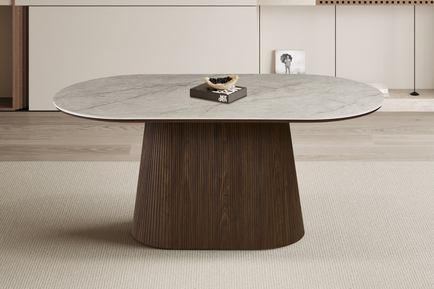 NEW - Table 'Vigo' 180 cm Ovale Décor Chêne Foncé Shakespear Beige – Image 7