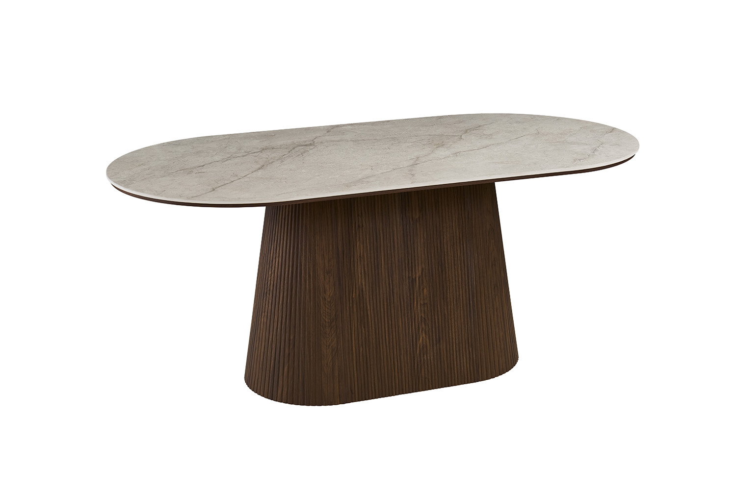NEW - Table 'Vigo' 180 cm Ovale Décor Chêne Foncé Shakespear Beige – Image 5