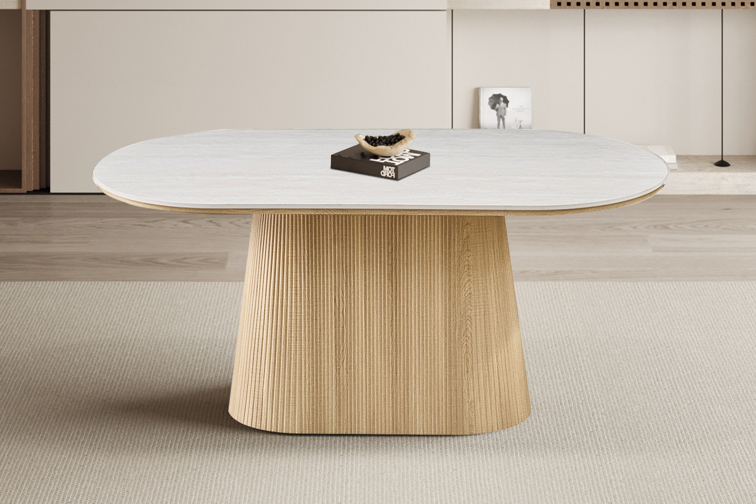 NEW - Table 'Vigo' 180 cm Ovale Décor Chêne Foncé Shakespear Beige – Image 2