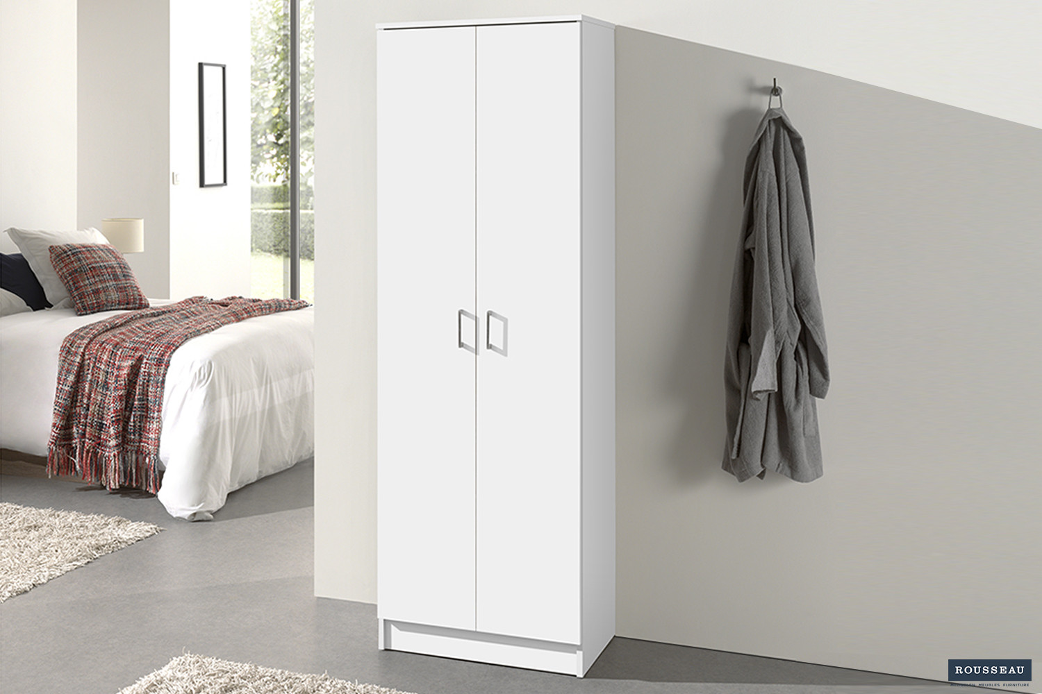Armoire de rangement 'Ray' 2 portes et 4 étagères Wit H-H 180 x B-L 60 x D-P 40 cm