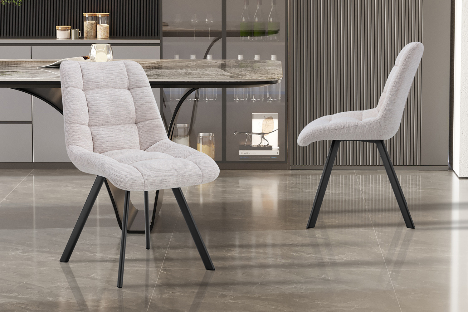 Chaise 'Lizzy' Tissu Ote Share 400 Poivre – Image 9