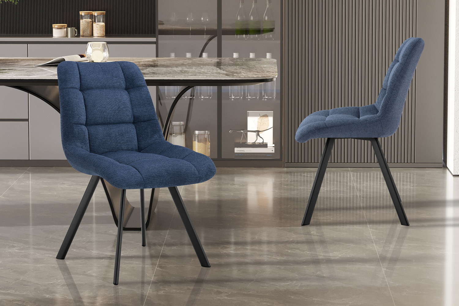 Chaise 'Lizzy' Tissu Ote Share 400 Poivre – Image 5