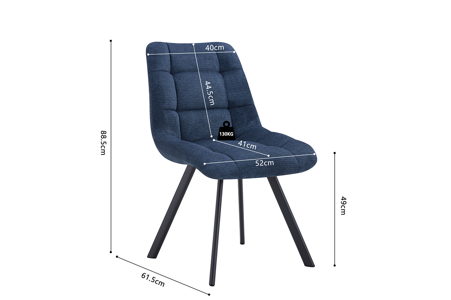 Chaise 'Lizzy' Tissu Ote Share 400 Poivre – Image 4