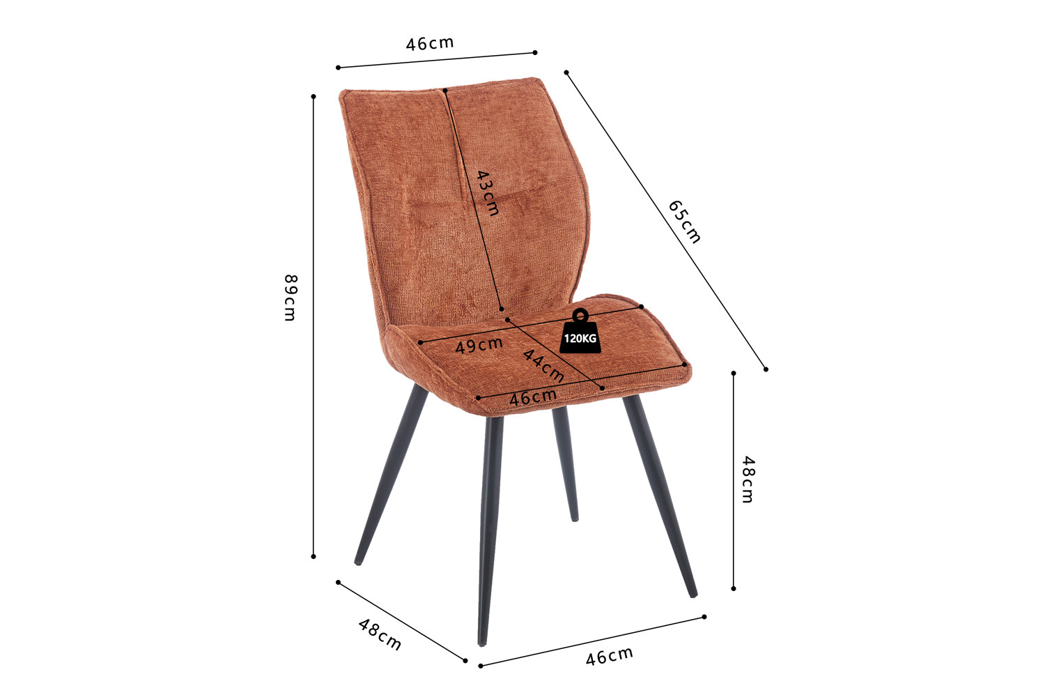 NEW - Chaise 'Faye' Tissu Davis Perfect Harmony – Image 4