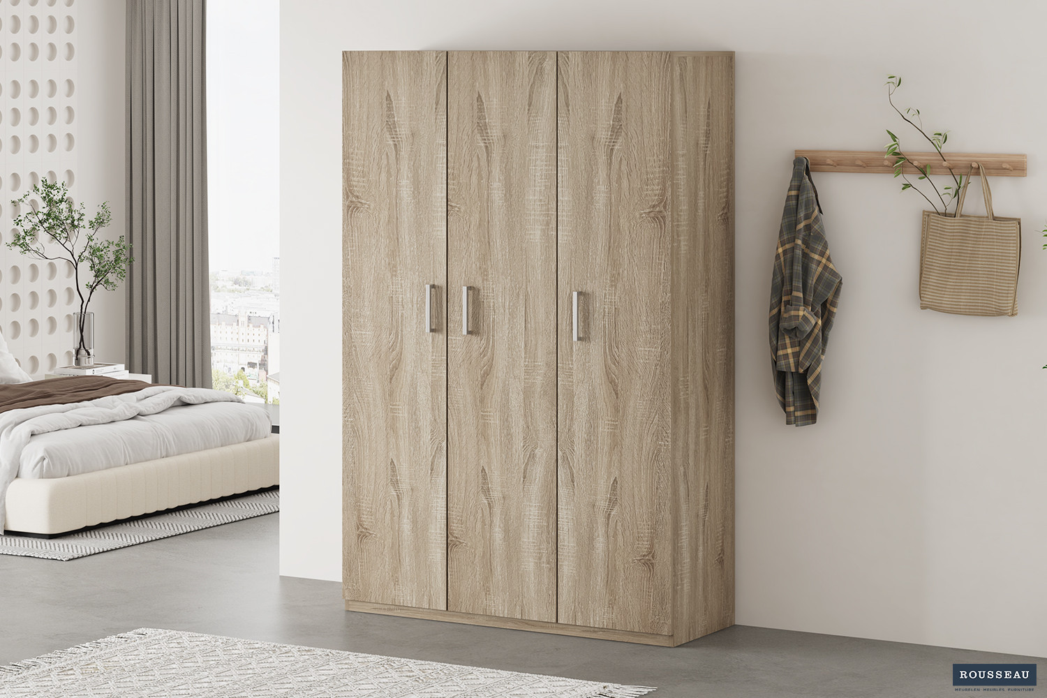 Armoire de rangement 'Mike' 120 cm 3 portes H-H 180 x B-L 120 x D-P 42 cm