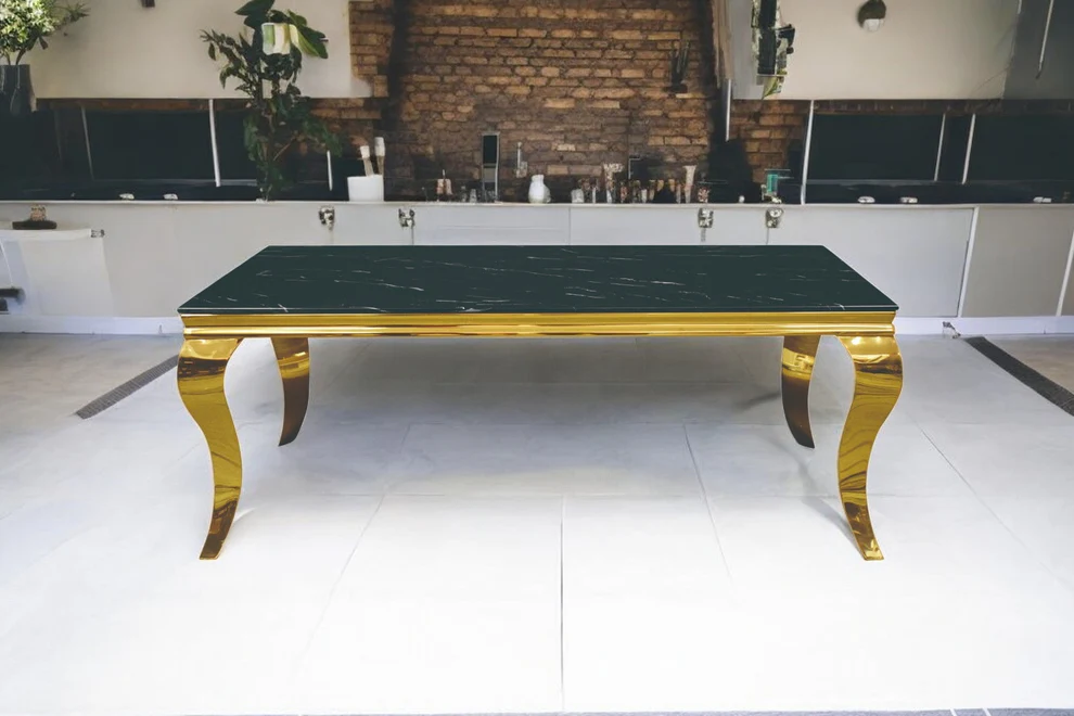 Table basse Baroque pied doré 120cm – Image 3