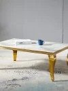 Table basse Baroque pied doré 120cm