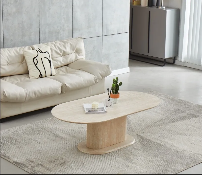 Table basse Léa travertin MDF 120cm