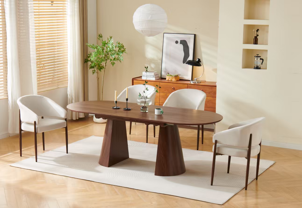 Table à manger à rallonge Anastasia MDF noyer