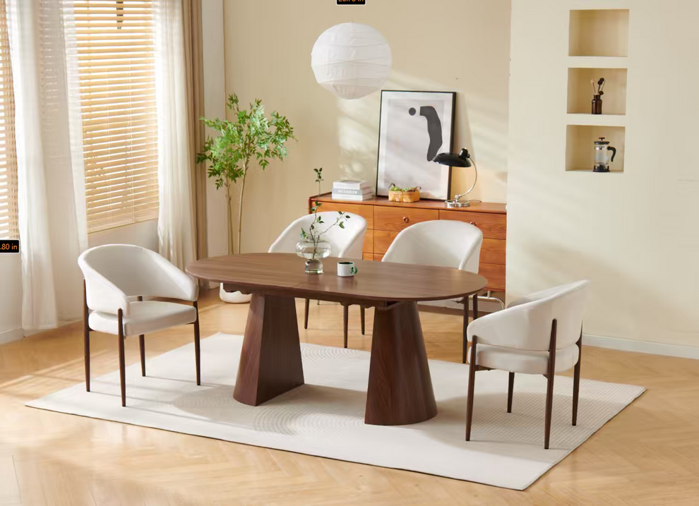 Table à manger à rallonge Anastasia MDF noyer – Image 2